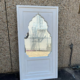 Handcrafted Indian Furniture Carved Wooden Wall Lining Mirror Frame White 80x5x150Cm